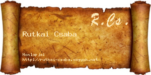 Rutkai Csaba névjegykártya